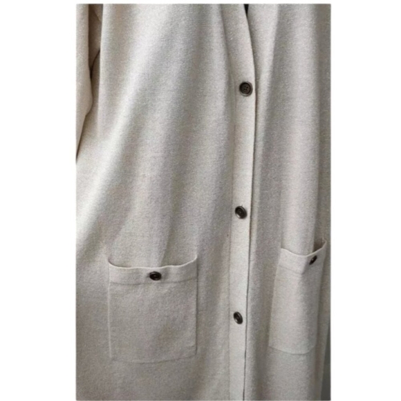 Diane Von Furstenberg DVF Longline Cardigan Jacket Sweater Metallic Size L - Picture 8 of 12